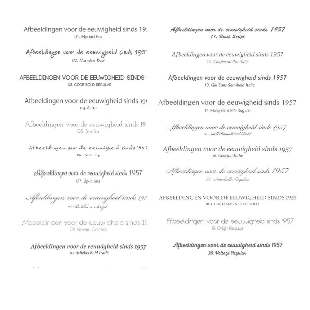 Lettertypes voor Fotokeramiek