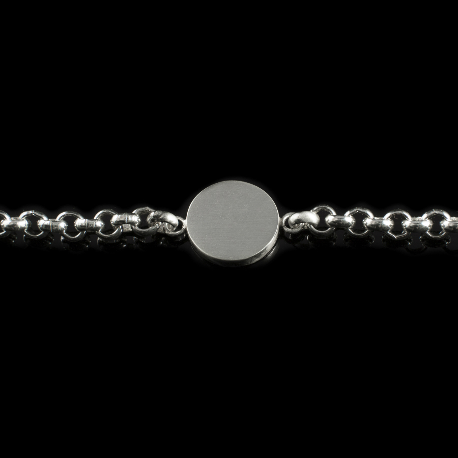 zilveren jasseron armband met ronde hanger