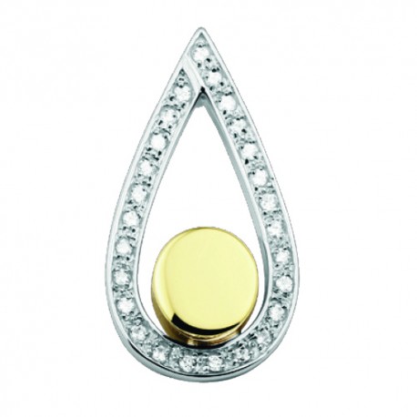 Ashanger Traan 17x30mm in zilver / gold plated