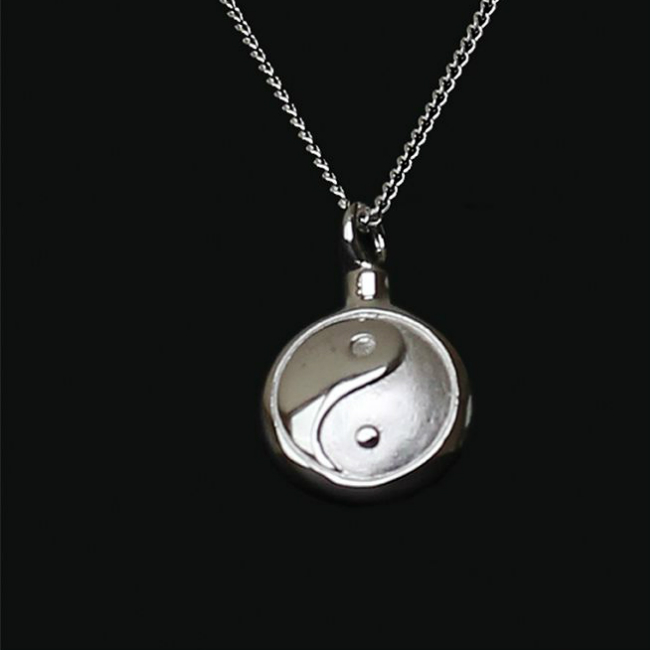 ashanger Yin-Yang in zilver met collier