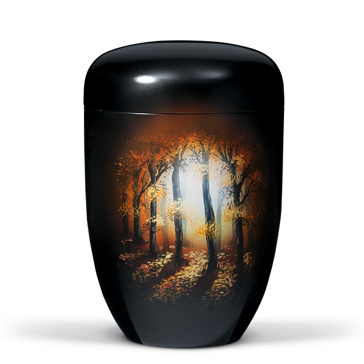 urn met airbrush print Bomen In Het Bos