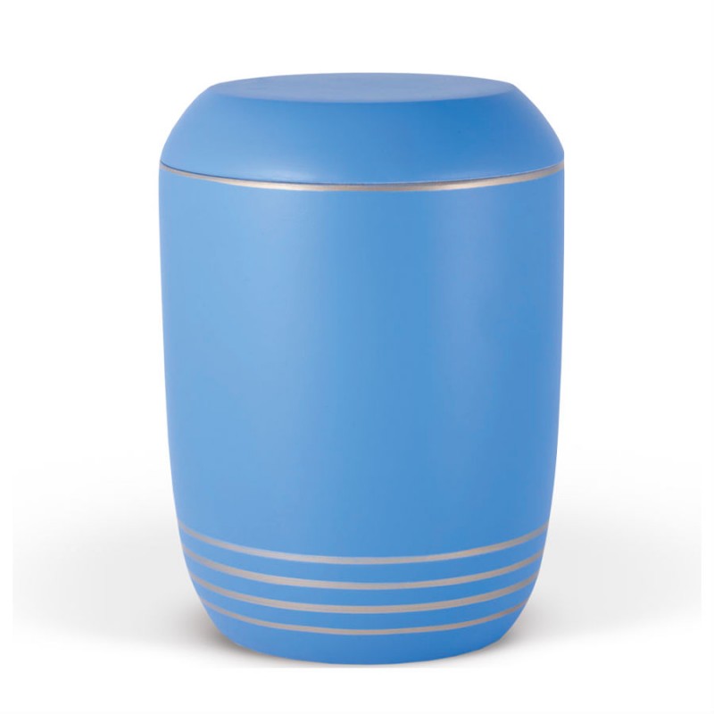 Eco urn van cellulose: Royal Blue met goudband