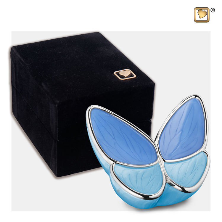 Butterfly keepsake met blauwe vleugels K1041
