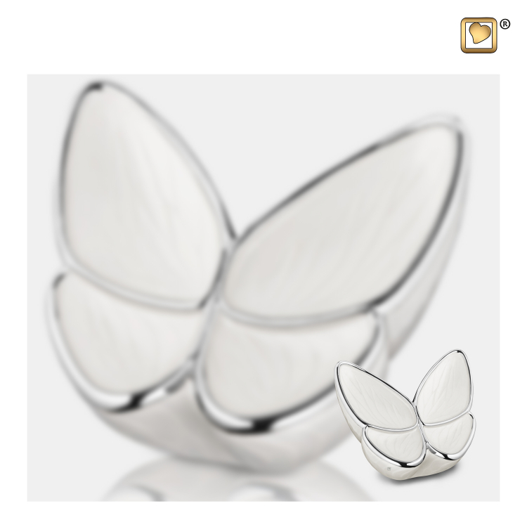 butterfly urnenset in parelwit 1042