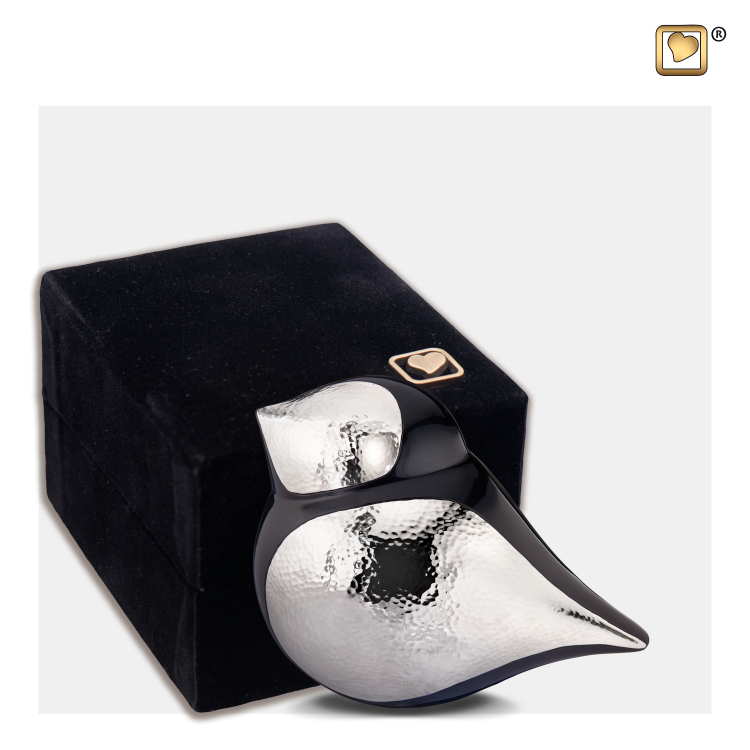 SoulBird mini urn in zilverkleur K560