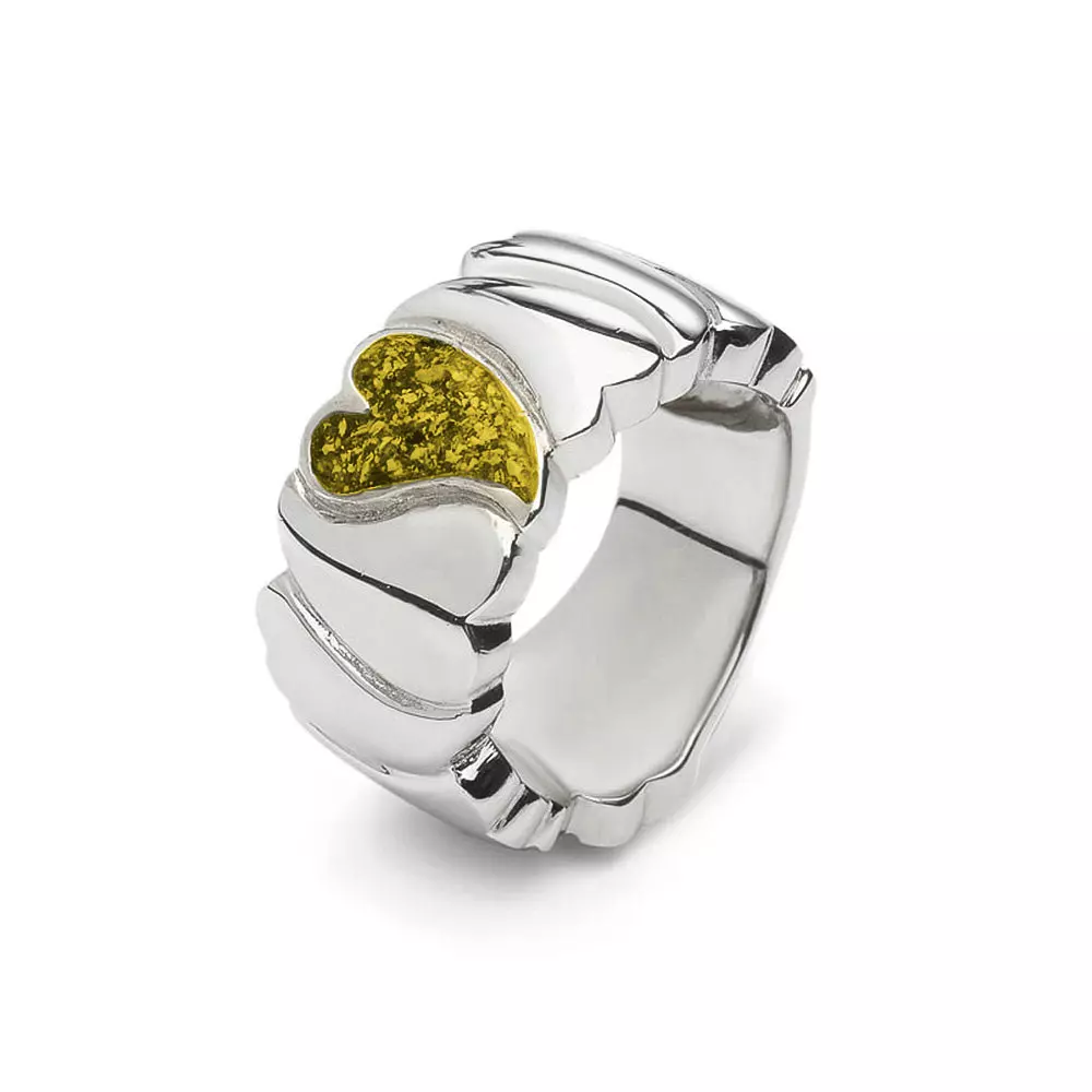 Hart ring in zilver: Yellow
