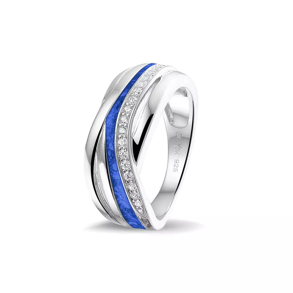 SeeYou ring in zilver: blauw