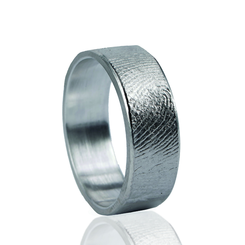 ring Sterling zilver met vingerafdruk