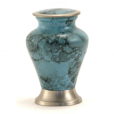 mini urn Glenwood Blue Marble met zilverkleur