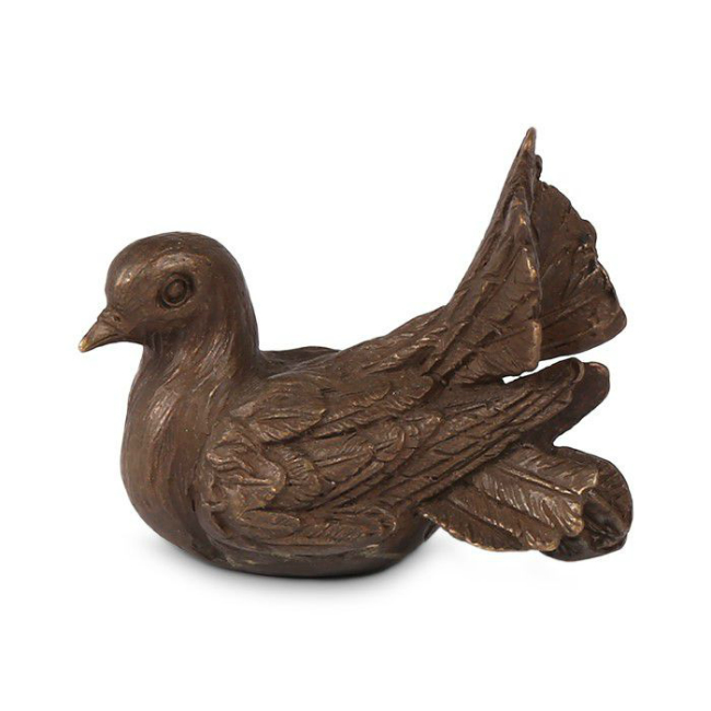 Vogel mini urn in brons