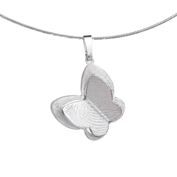 vlinder hanger in zilver