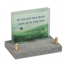 FotoGlas 12x10cm: De wereld was mooi toen jij er nog was
