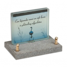 Fotoglas monument 12x10cm: Een bijzonder mooi en rijk leven is plotseling afgebroken