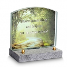 Fotoglas monument 12x12cm: We blijven in gedachte altijd bij jou