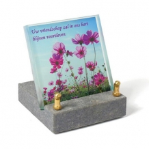 FotoGlas 12x12cm: Uw vriendschap zal in ons hart blijven voortleven