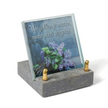 Fotoglas monument 12x12cm: we zullen je missen, maar nooit vergeten
