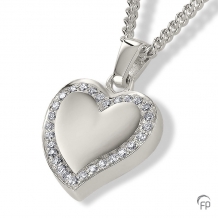 Ashanger Hart in Sterling zilver 17x19mm + zirkonia