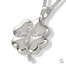 Ashanger Klaver in Sterling zilver 19x24mm + zirkonia