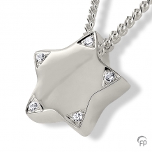 Ashanger Ster 16x16mm in Sterling zilver + zirkonia