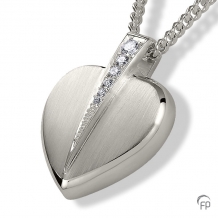 Ashanger Hart in Sterling zilver 18x24mm + zirkonia
