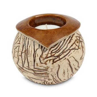 Ares dieren urn in Beige keramiek