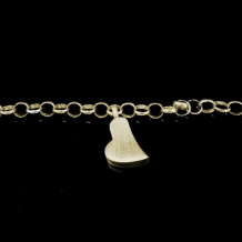 Hart hanger in 14k geelgoud met gesloten askamer en Jasseron armband