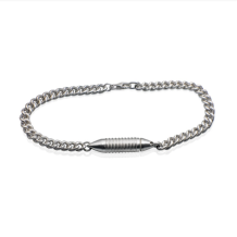 Armband met 7mm ascilinder en gourmetschakels in zilver