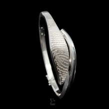 Design armband in zilver met vingerafdruk
