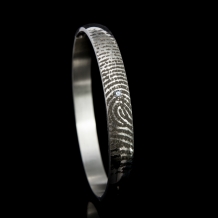 Armband in zilver 6 of 8mm met vingerafdruk en zirkonia