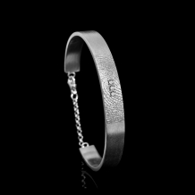 Armband in zilver met vingerafdruk en sluitketting + zirkonia