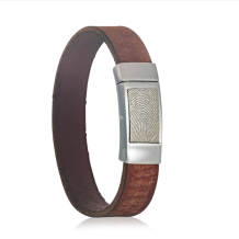 lederen armband L074-730 baksteen
