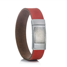 lederen armband L074-710 rood