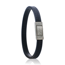 lederen armband L076-812 donkerblauw