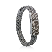 lederen armband L091-310 grijs