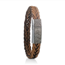 lederen armband L091-304 lichtbruin