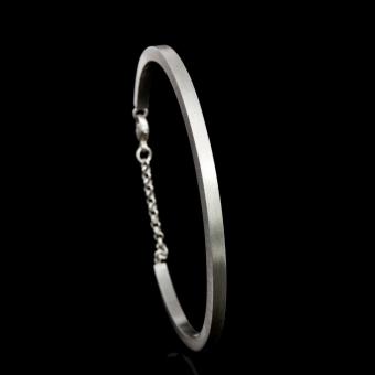 Armband Marfak in zilver (3mm) met askamer en Jasseron ketting