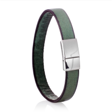 lederen armband L086-118 zeegroen