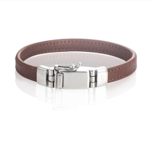 lederen armband L081-805 lichtbruin