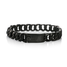 Schakelarmband gezwart edelstaal met Schroefdopje | Breed 13,5mm