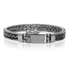 Gevlochten zilveren armband met askamer en schroefdopje | 9.5mm