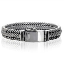 Gevlochten zilveren armband met askamer en schroefdopje | 11.5mm