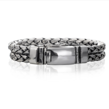 Gevlochten zilveren armband met askamer en schroefdopje | 11.5mm