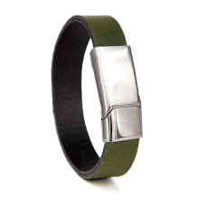 lederen armband L001-701 kaki