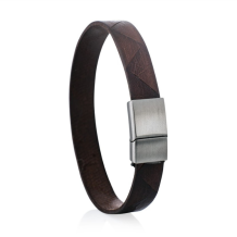 lederen armband L086-117 grijsbruin