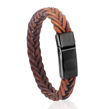 lederen armband L191-304 lichtbruin