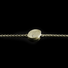 Armband in zilver met nootvormige vingerafdruk + zirkonia