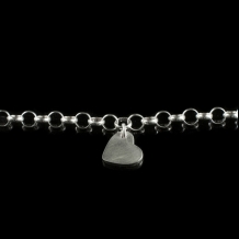 Hart met gesloten ashanger in zilver met Jasseron armband