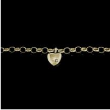 Hart hanger in 14k geelgoud met gesloten askamer en Jasseron armband