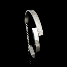 Armband met slag in zilver met vingerafdruk en sluitketting