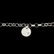 Armband in zilver met Ronde vingerafdruk en zirkonia